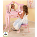 KidKraft - Детска дървена тоалетка със столче Принцеса 76123