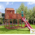 Fungoo Детска дървена площадка с къща и пързалка My Space 01345