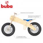 Buba - Детско дървено балансиращо колело Explorer 12" синя седалка