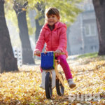 Buba - Детско дървено балансиращо колело Explorer 12" синя седалка