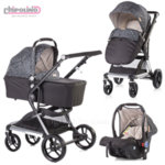 Chipolino - Комбинирана количка Фюжън 3в1 с кош за новородено и стол за кола беж