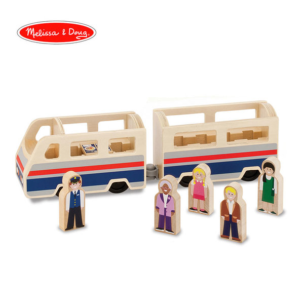 Melissa&Doug Дървен влак с пътници 19393 Детски играчки от