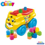 Clementoni Clemmy - Бебешки конструктор с количка за бутане Тигър 14952