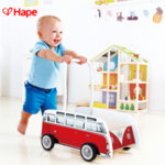 Hape - Детска дървена проходилка Red Bus H0379
