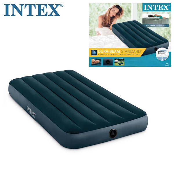 Кровать надувная intex classic downy fiber tech 76х191х25 см