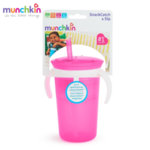 Munchkin Чаша със сламка и купичка за закуски SnackCatch & Sip 2в1 розова 11086