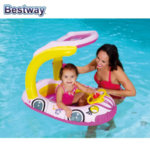 Bestway Детска надуваема лодка със сенник 50+ UPF розова 34103