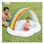 Intex Бебешки надуваем басейн със сенник Облаче с дъга 57141