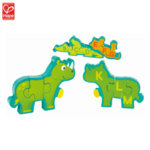 Hape Дървен 3D пъзел Животните от джунглата и азбука 2в1 H1627