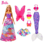 Barbie Dreamtopia Кукла Барби с 3 тоалета GJK40