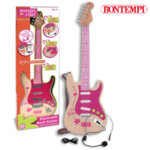 Bontempi Детска рок китара с микрофон розова 241371