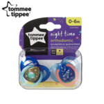 Tommee Tippee Ортодонтични залъгалки NIGHT TIME 0-6 месеца 2бр. TT.0085 розови-Copy