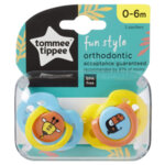 Tommee Tippee - Ортодонтични залъгалки FUN STYLE 0-6 месеца 2 бр. TT.0083-Copy
