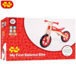 Bigjigs Дървено колело за баланс, червено BJ776