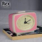 Rex London Ретро будилник с дизайн на телевизор Розов 24956