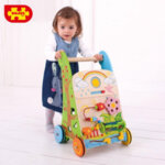 Bigjigs Дървена играчка за прохождане с активности 6в1 Цвете BB113