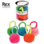 Rex London Ластици за коса с помпони 28515