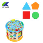 Детски дървен магически куб лабиринт с мъниста 8 в 1 KRU7711