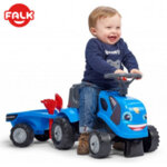 Falk Бебешки трактор с ремарке и гребло и лопатка Landini 250C