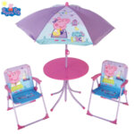 Peppa Pig Детска градинска маса със столчета и чадър Прасето Пепа 13347