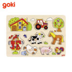 Goki Детски пъзел с дръжки Ферма 57995