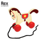 Rex London Дървена играчка за дърпане Цирковото конче Чарли 28128