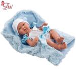 Asi Кукла бебе Пабло със сини панделки и одеалце 0364301