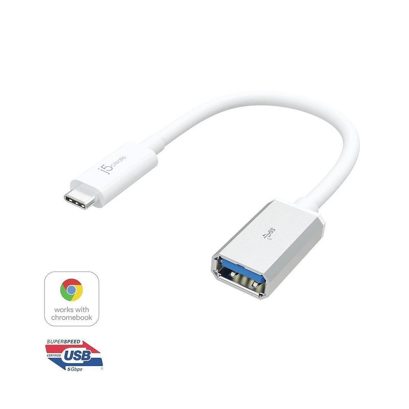 J5create JUCX05 USB-C 3.1 Male Type-C to USB-A Type-A Female Adapter - Convert or connect USB-C to USB-A accessories main image 1