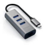 Satechi USB-C 2-in-1 Ethernet & USB Hub - 3-портов USB хъб и Gigabit Ethernet порт
