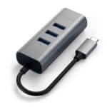 Satechi USB-C 2-in-1 Ethernet & USB Hub - 3-портов USB хъб и Gigabit Ethernet порт