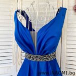 Официална рокля от луксозна тафта в цвят пудра-Copy