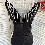 Елегантна рокля от сатен с набори в бежов цвят-Copy