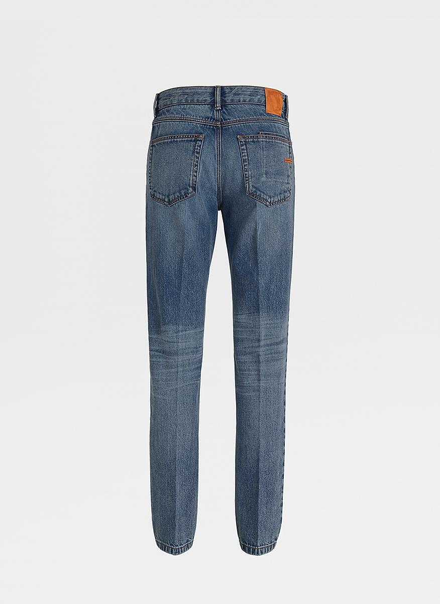 Деним с износен ефект Zegna