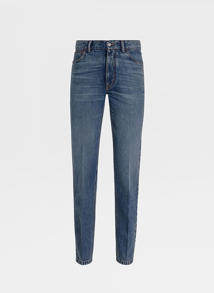 Деним с износен ефект Zegna