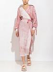 BELTED SLEEVES ROBE DRESS