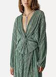 lurex pliss' tulle crossover shirt