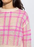 double light mohair jacquard cropped sweater
