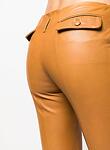 nappa leather low waist pants