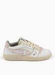 EJ EGG ROCKET - LOW SNEAKER CRACK LEATHER/CALF L WHITE/PINK