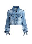 TIFF DENIM JACKET W BOW SLV