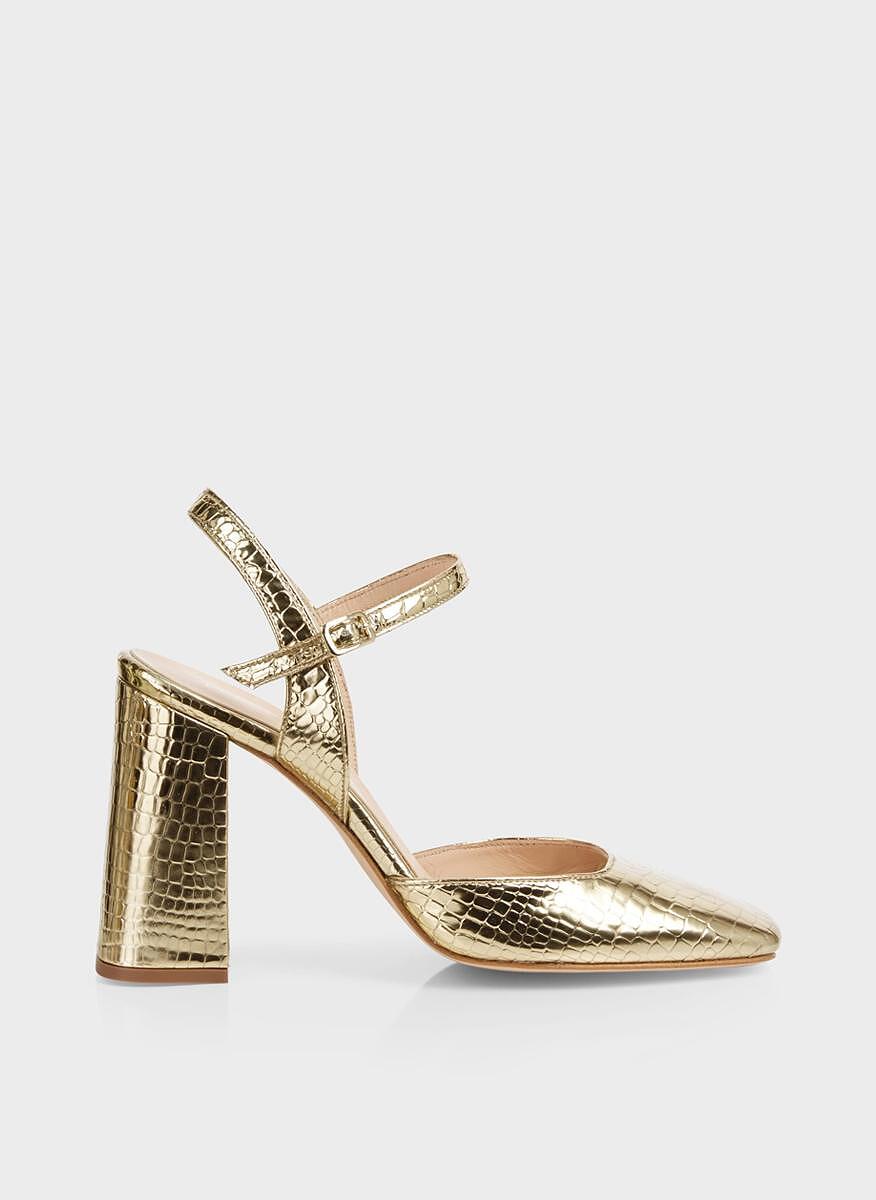 Обувки на ток с метален ефект 'Crocodile' Marc Cain Glam