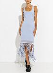 SIGNA S/L LATTICE FRINGE DRESS