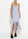 SIGNA S/L LATTICE FRINGE DRESS