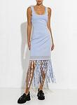 SIGNA S/L LATTICE FRINGE DRESS