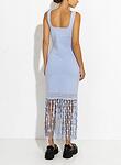 SIGNA S/L LATTICE FRINGE DRESS