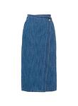 calvary cotton denim loguette wrap-over skirt