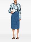 calvary cotton denim loguette wrap-over skirt