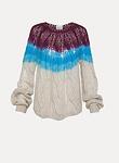 dip-dyed mohair cable knit roundneck sweater