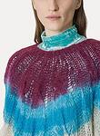 dip-dyed mohair cable knit roundneck sweater