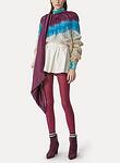 dip-dyed mohair cable knit roundneck sweater